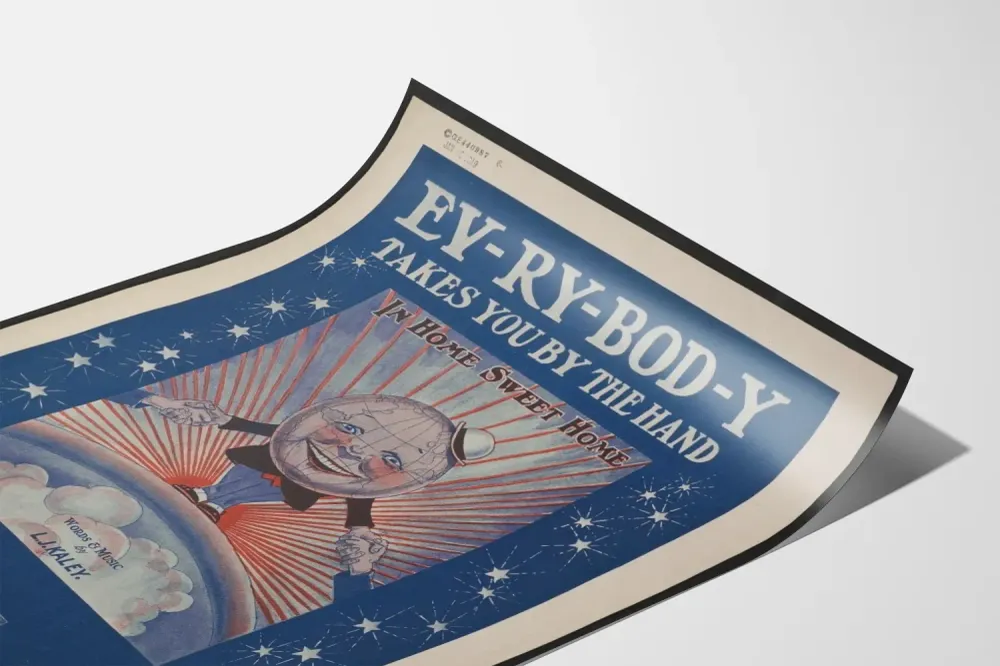Affiche décorative rétro 'Ev-ry-Bod-Y Takes You Hand' Home Sweet Home Artem Legrand
