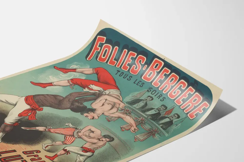 Affiche Folies Bergère - Grandes Luttes Troupe Pietro Artem Legrand