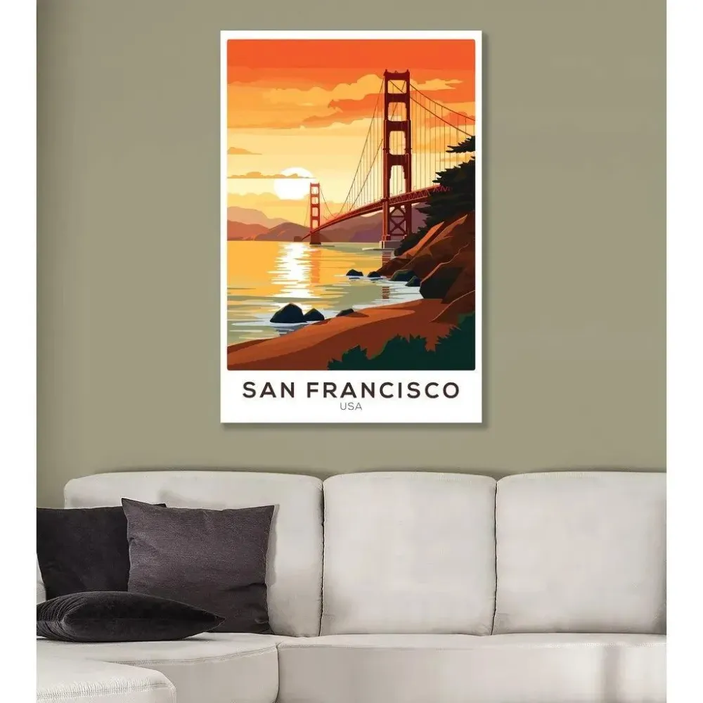Affiche du golden gate de San Francisco Vintage Artem Legrand