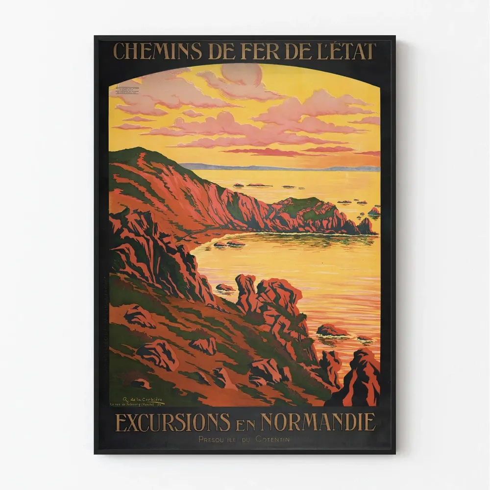 Affiche La Hague vintage – Excursions en Normandie (Nez de Jobourg) Artem Legrand