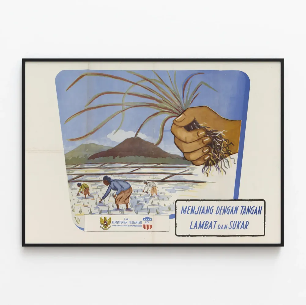 Affiche Indonésienne Vintage sur l'Agriculture traditionnelle Artem Legrand
