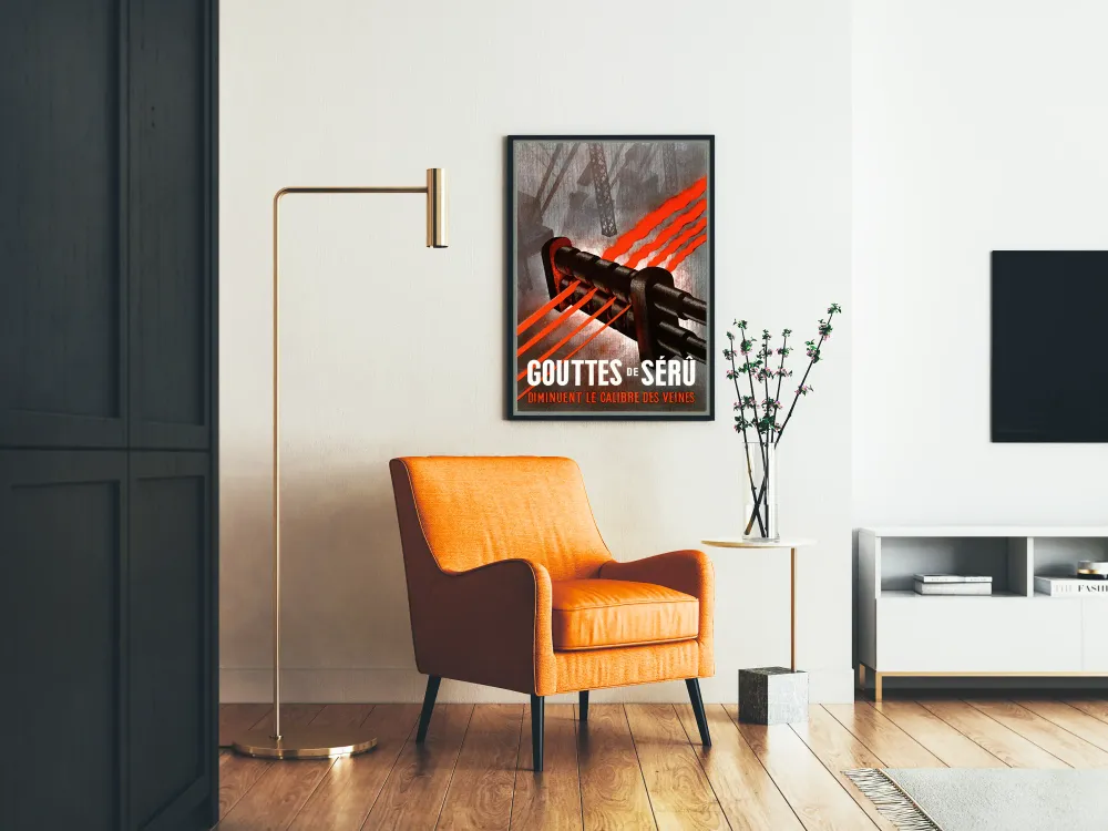 Affiche industrielle vintage Gouttes de Sérû pour décoration murale Artem Legrand