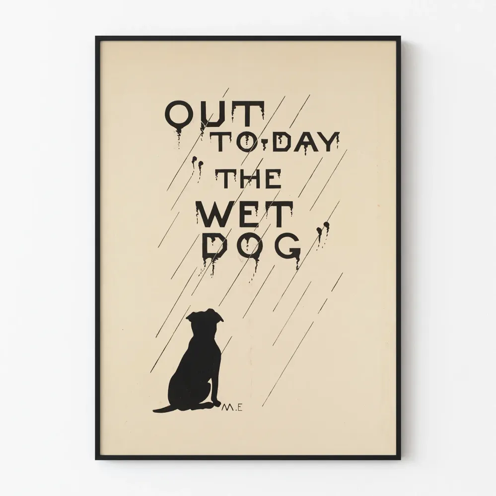 Affiche minimaliste Out to Day Wet Dog Artem Legrand
