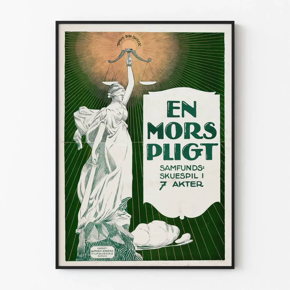 Affiche En Mors Pligt - Décoration Murale Vintage Scène de Justice Artem Legrand