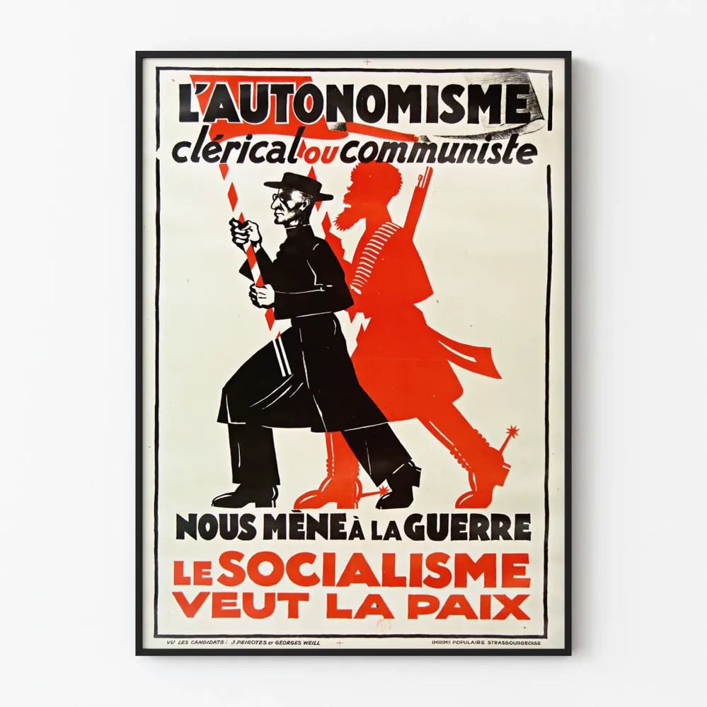 Affiche murale L'Autonomisme et le Socialisme pour décoration vintage Artem Legrand