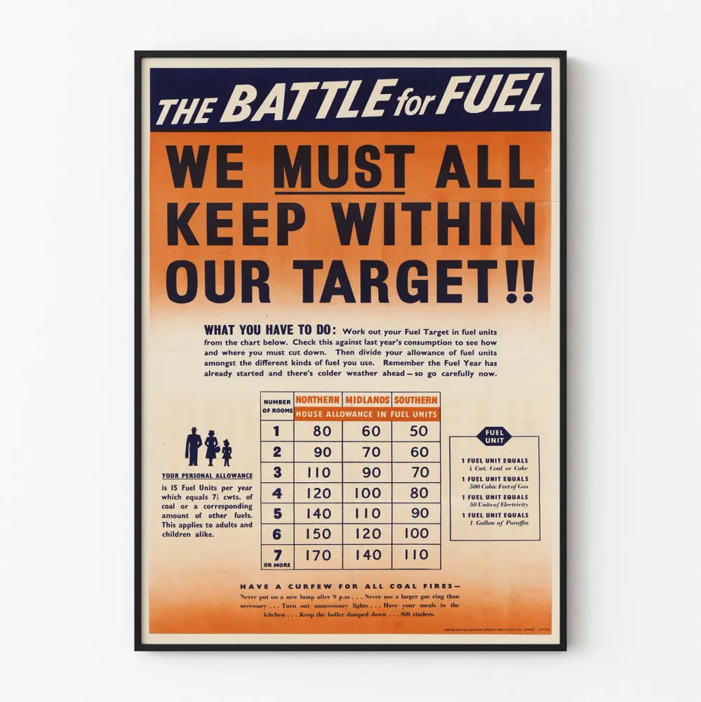 Affiche Murale Vintage Angleterre Lutte pour le Combustible Artem Legrand