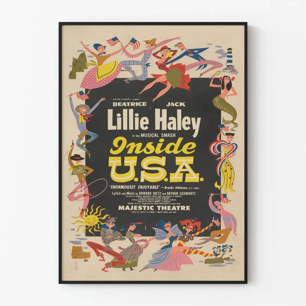 Affiche musicale vintage Inside U.S.. Beatrice et Jack Lillie Haley Artem Legrand