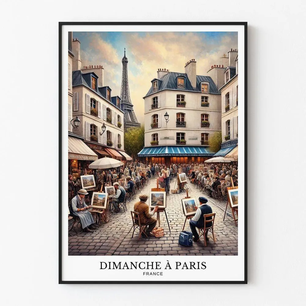 Affiche Paris - Un Dimanche Parisien Artem Legrand