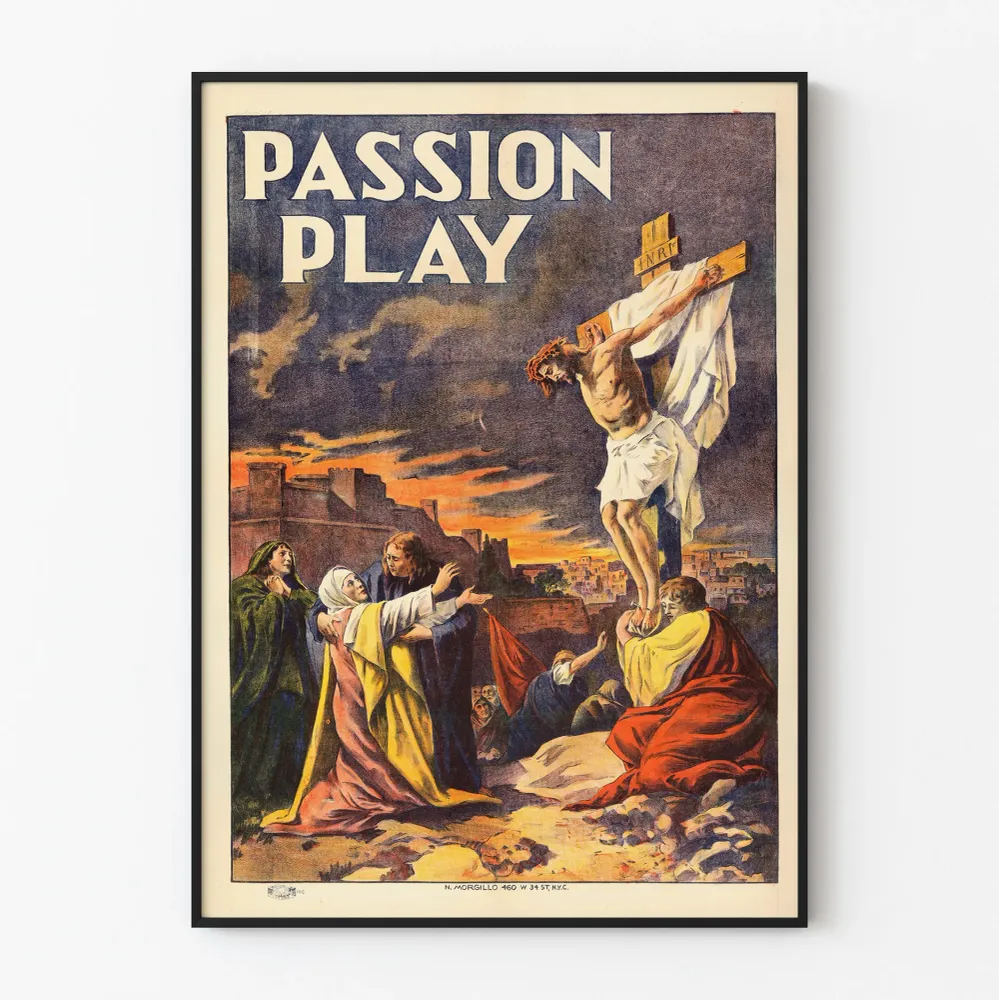 Affiche Passion Play - Décoration murale religieuse vintage Artem Legrand