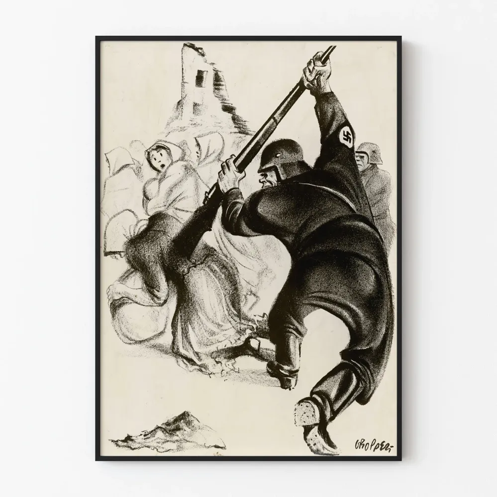 Affiche de Propagande Antinazie Guerre et Résistance Artem Legrand