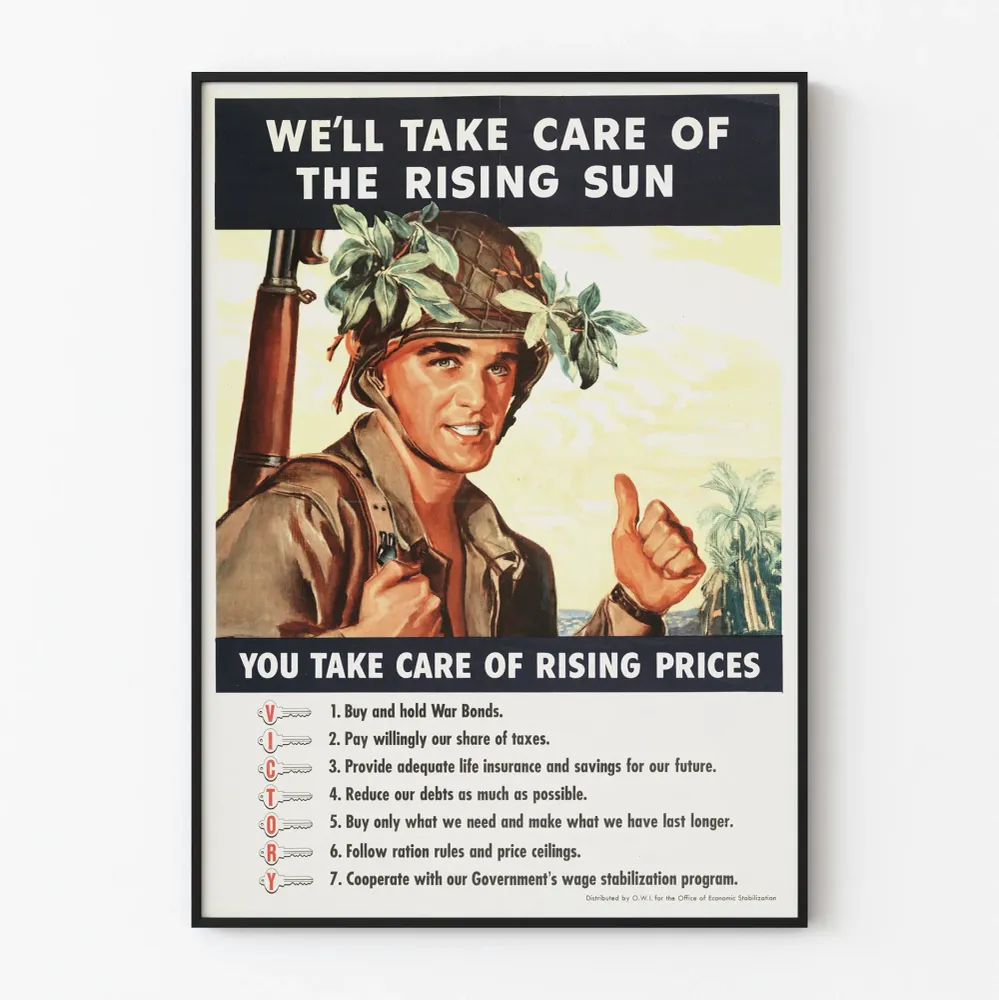 Affiche de propagande militaire vintage avec soldat et texte incitatif Artem Legrand