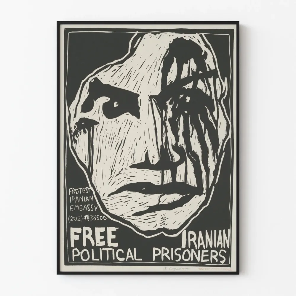 Affiche de protestation pour la libération des prisonniers politiques iraniens Artem Legrand
