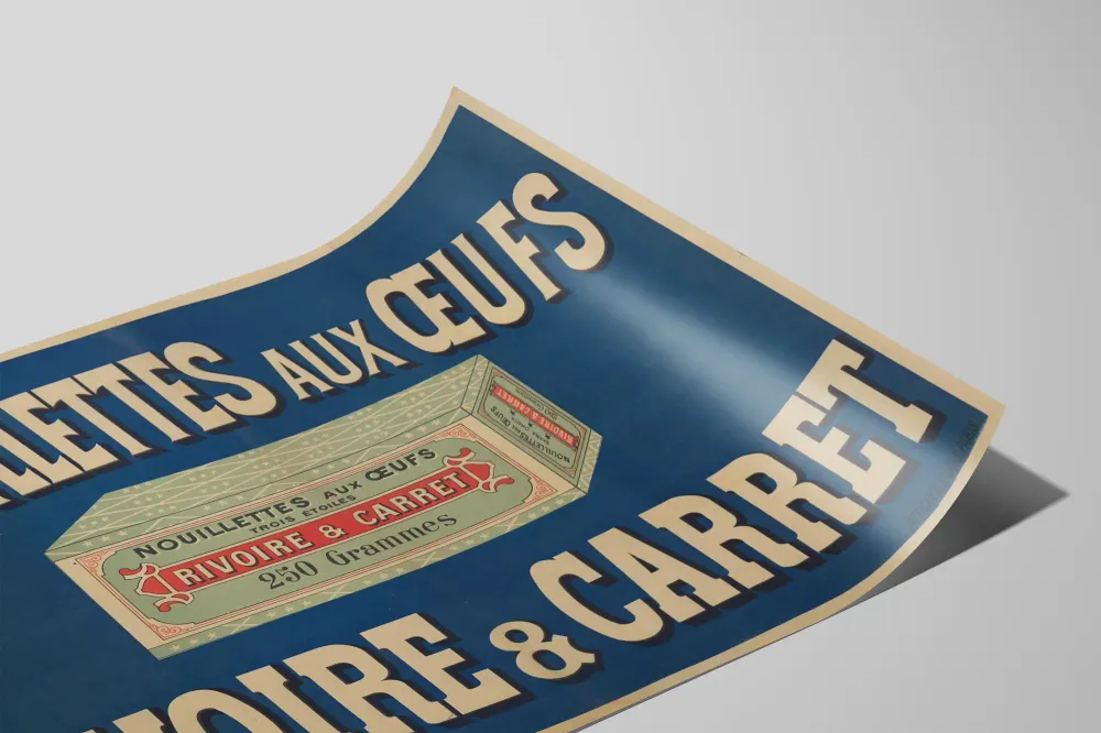 Affiche publicitaire vintage Nouillettes aux Œufs Rivoire & Carret Artem Legrand