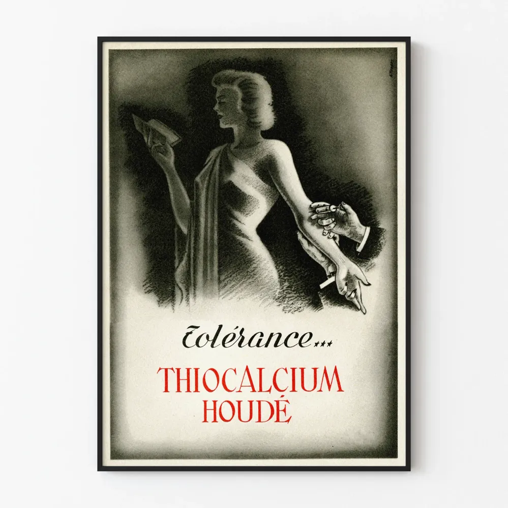 Affiche publicitaire vintage Thiocalcium Houdé Tolérance Artem Legrand
