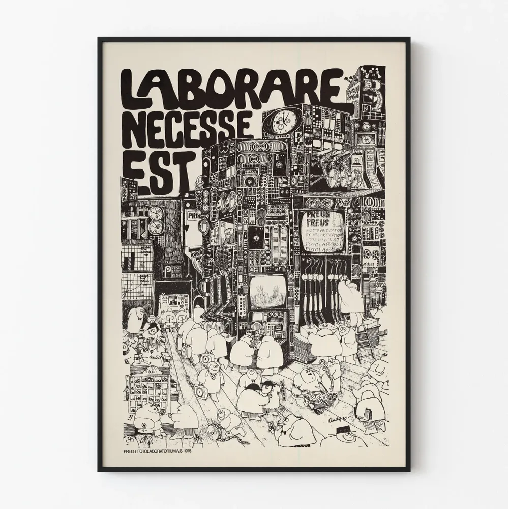 Affiche Sérigraphiée Laborare Necesse Est 1976 Artem Legrand