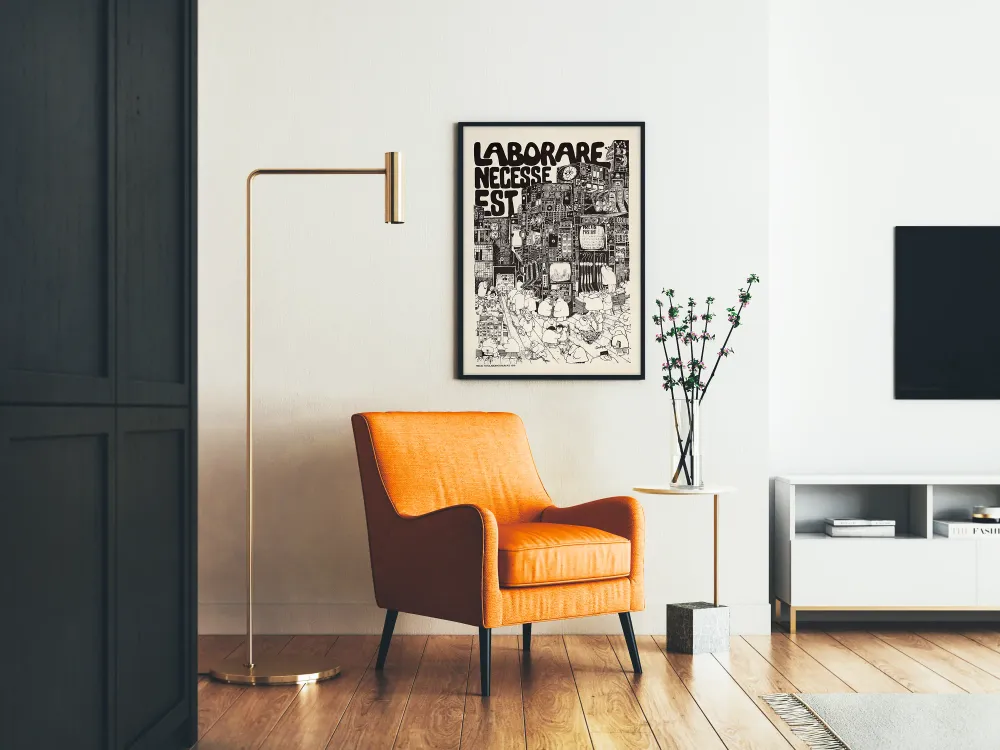 Affiche Sérigraphiée Laborare Necesse Est 1976 Artem Legrand