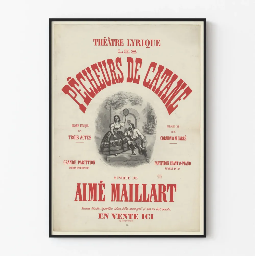 Affiche Théâtre Lyrique Les Pêcheurs de Catane - Décoration Murale Vintage Artem Legrand