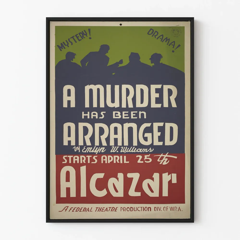 Affiche de théâtre vintage «  Murder Has Been Arranged » décoration murale Artem Legrand