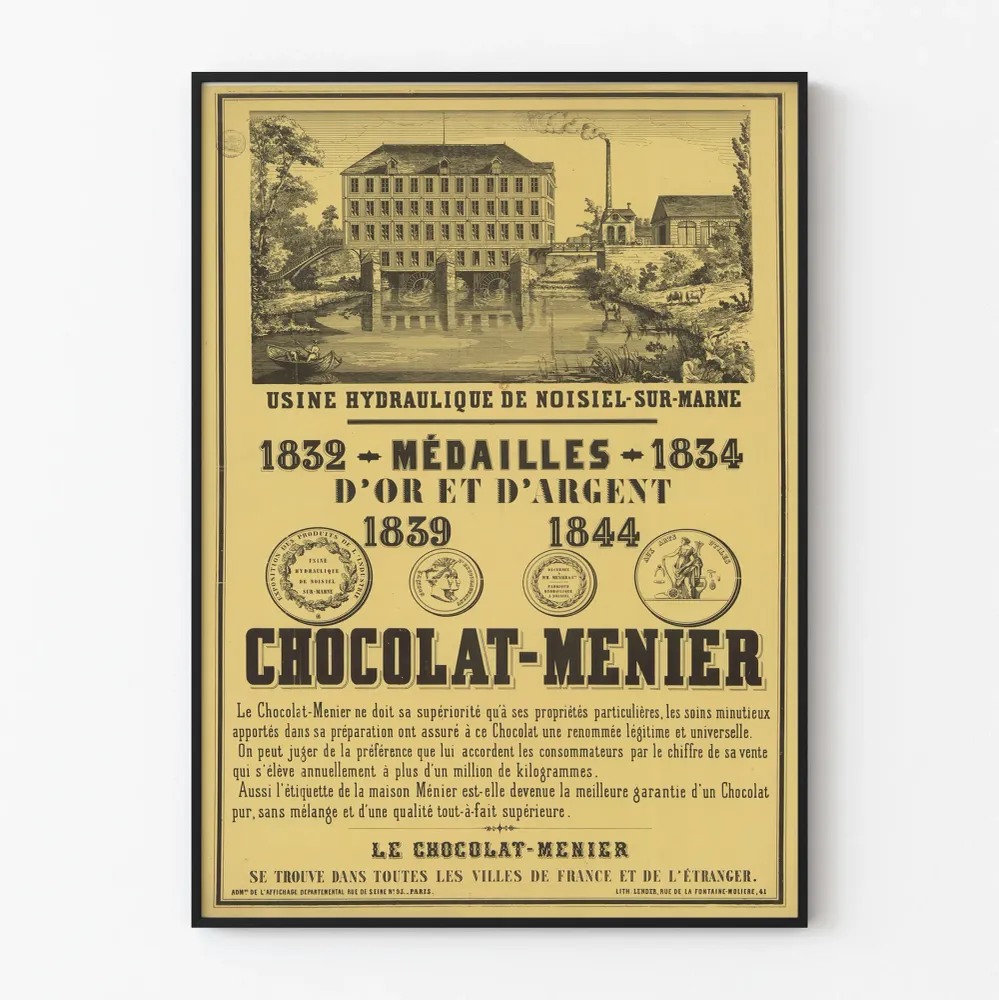 Affiche Usine Hydraulique de Noisiel sur Marne Chocolat Menier Artem Legrand