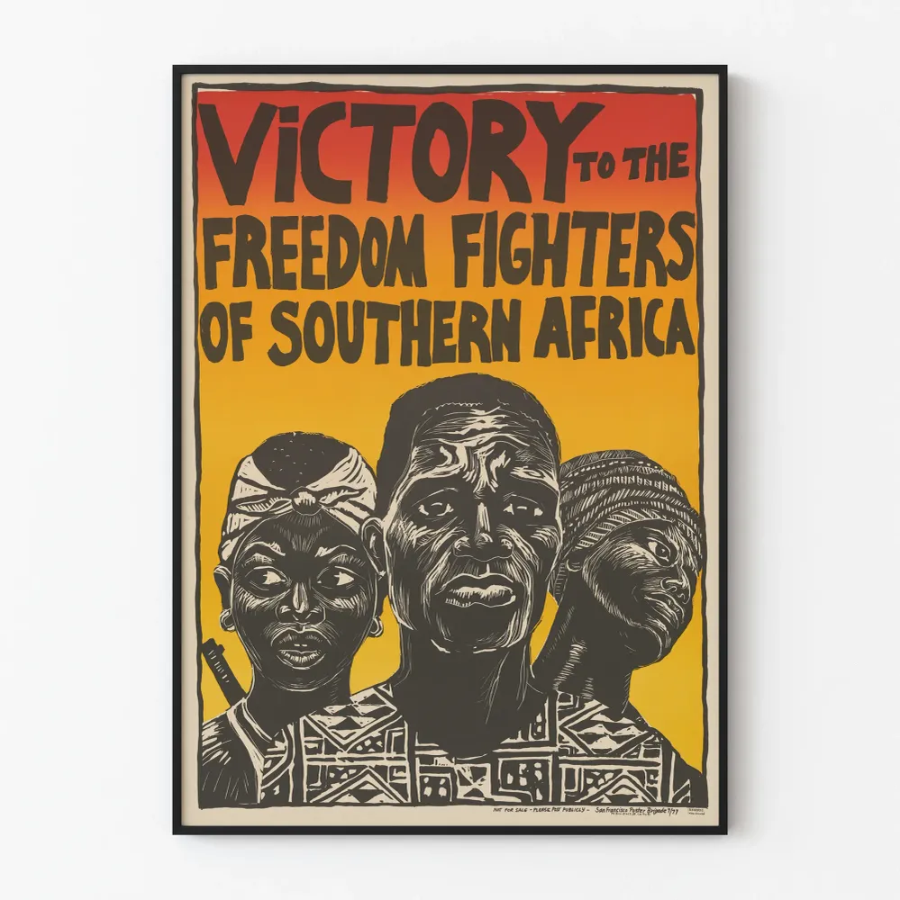 Affiche Victory to Freedom Fighters Southern Africa - Déco engagée vintage Artem Legrand