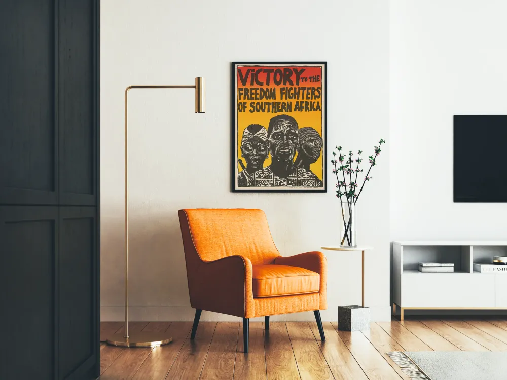 Affiche Victory to Freedom Fighters Southern Africa - Déco engagée vintage Artem Legrand