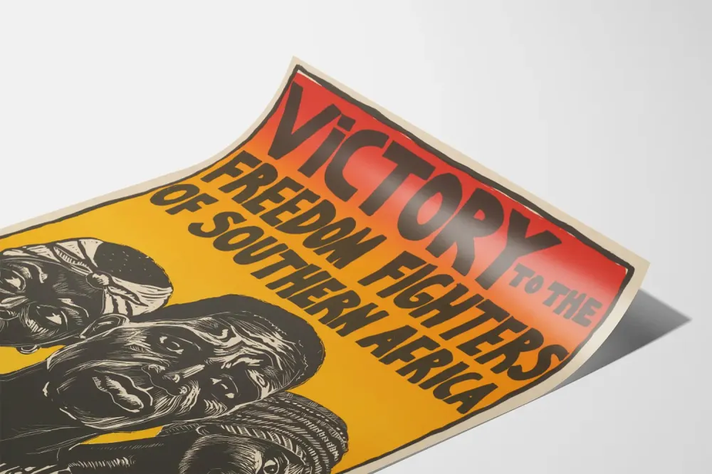 Affiche Victory to Freedom Fighters Southern Africa - Déco engagée vintage Artem Legrand