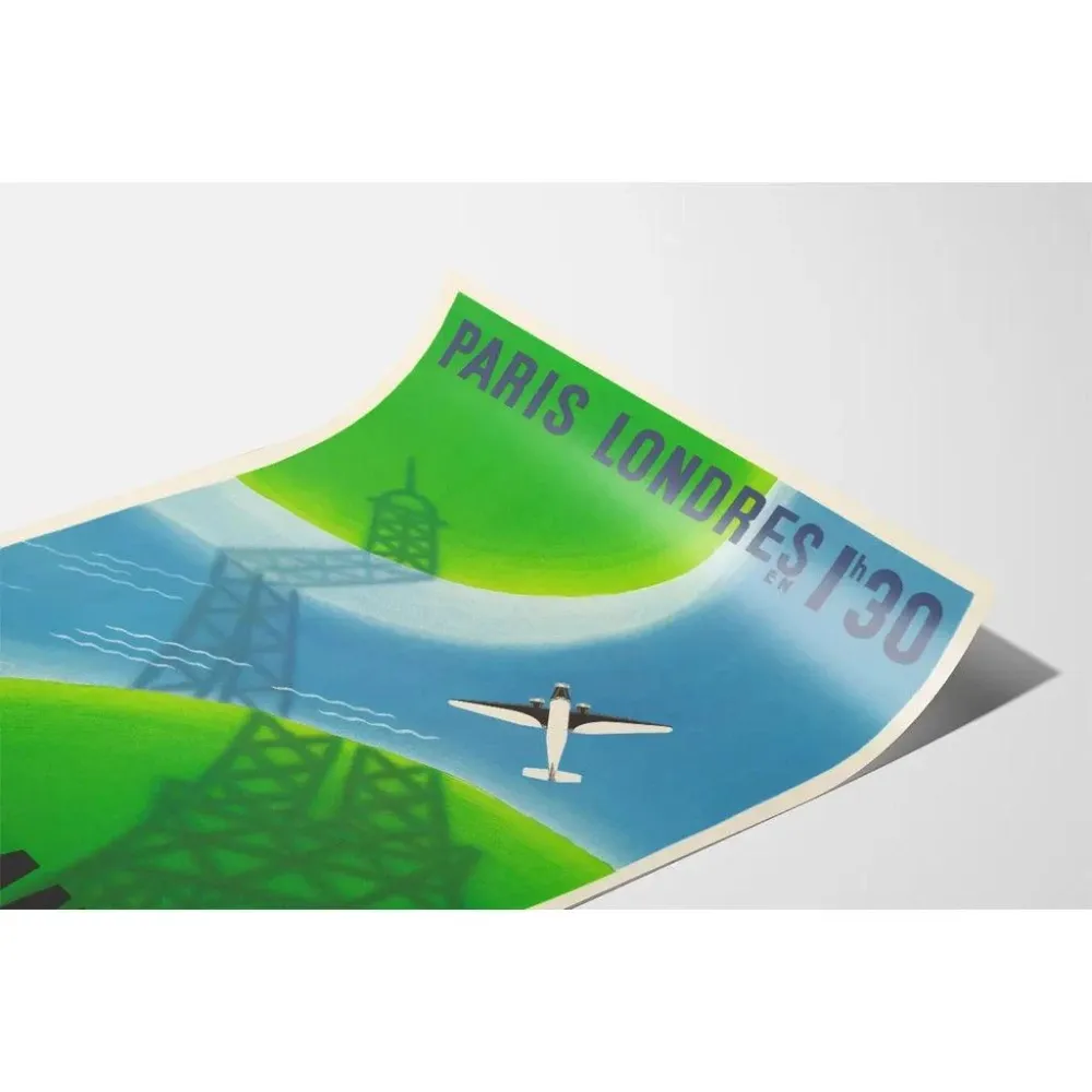 Affiche vintage Air France - Paris Londres en 1H30 Artem Legrand