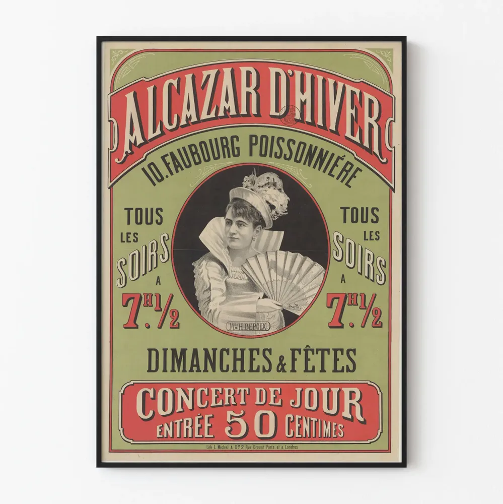 Affiche vintage Alcazar d'Hiver avec Mlle Bepoix Artem Legrand