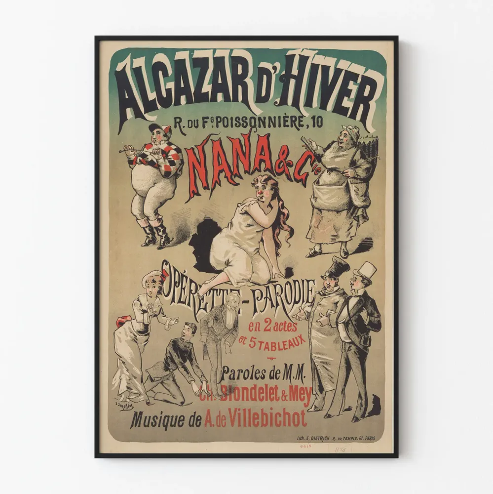 Affiche Vintage Alcazar d'Hiver Nana & Cie Décoration Murale Artem Legrand