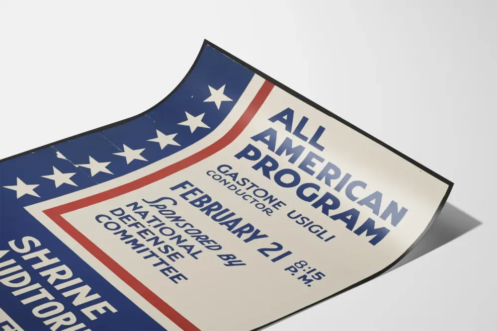 Affiche Vintage All American Program - Décoration Murale Patriotique Artem Legrand