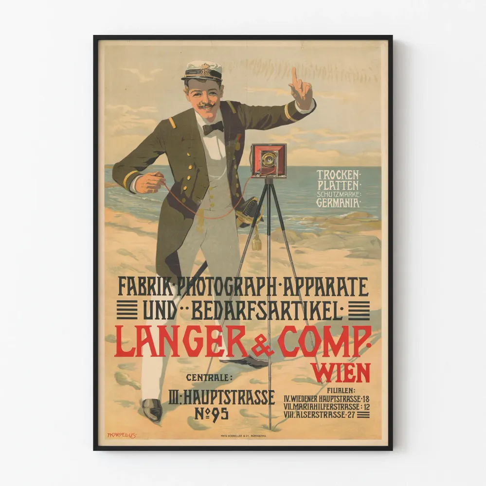 Affiche vintage appareil photo Langer & Comp. Vienne Artem Legrand