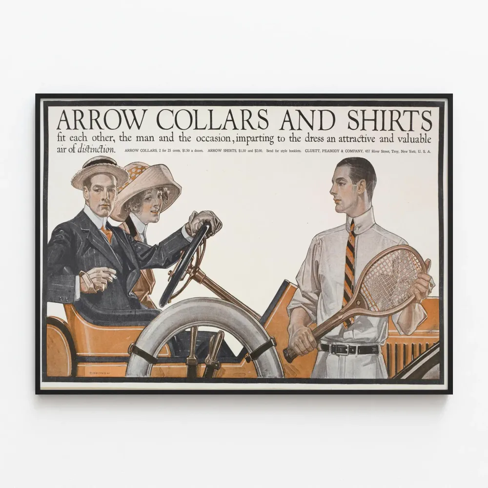 Affiche Vintage Arrow Collars and Shirts pour Décoration Murale Artem Legrand
