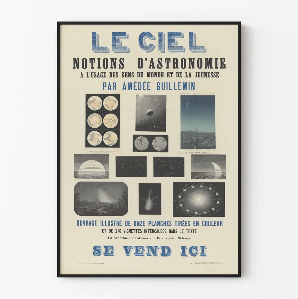 Affiche vintage astronomique « Le Ciel » pour décoration murale Artem Legrand