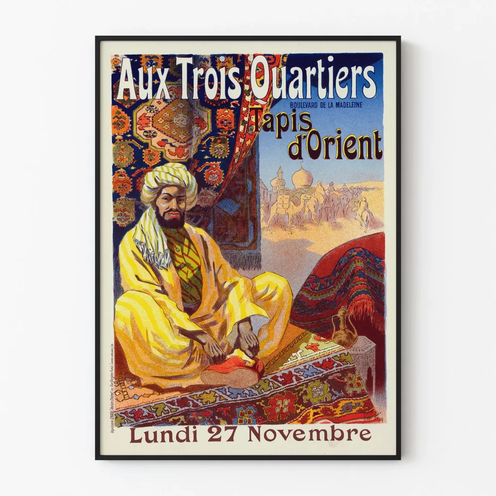 Affiche Vintage Aux Trois Quartiers - Tapis d'Orient Artem Legrand
