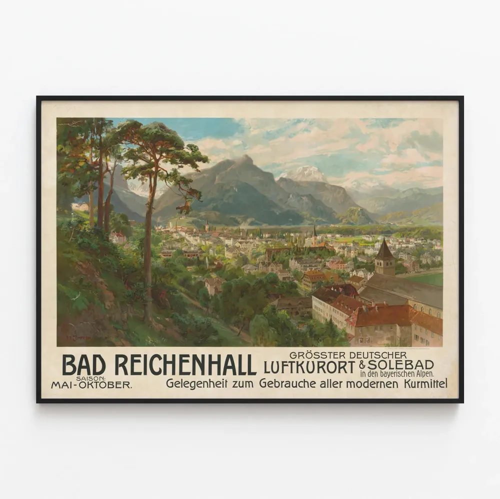 Affiche vintage Bad Reichenhall, station thermale et cure alpine Artem Legrand