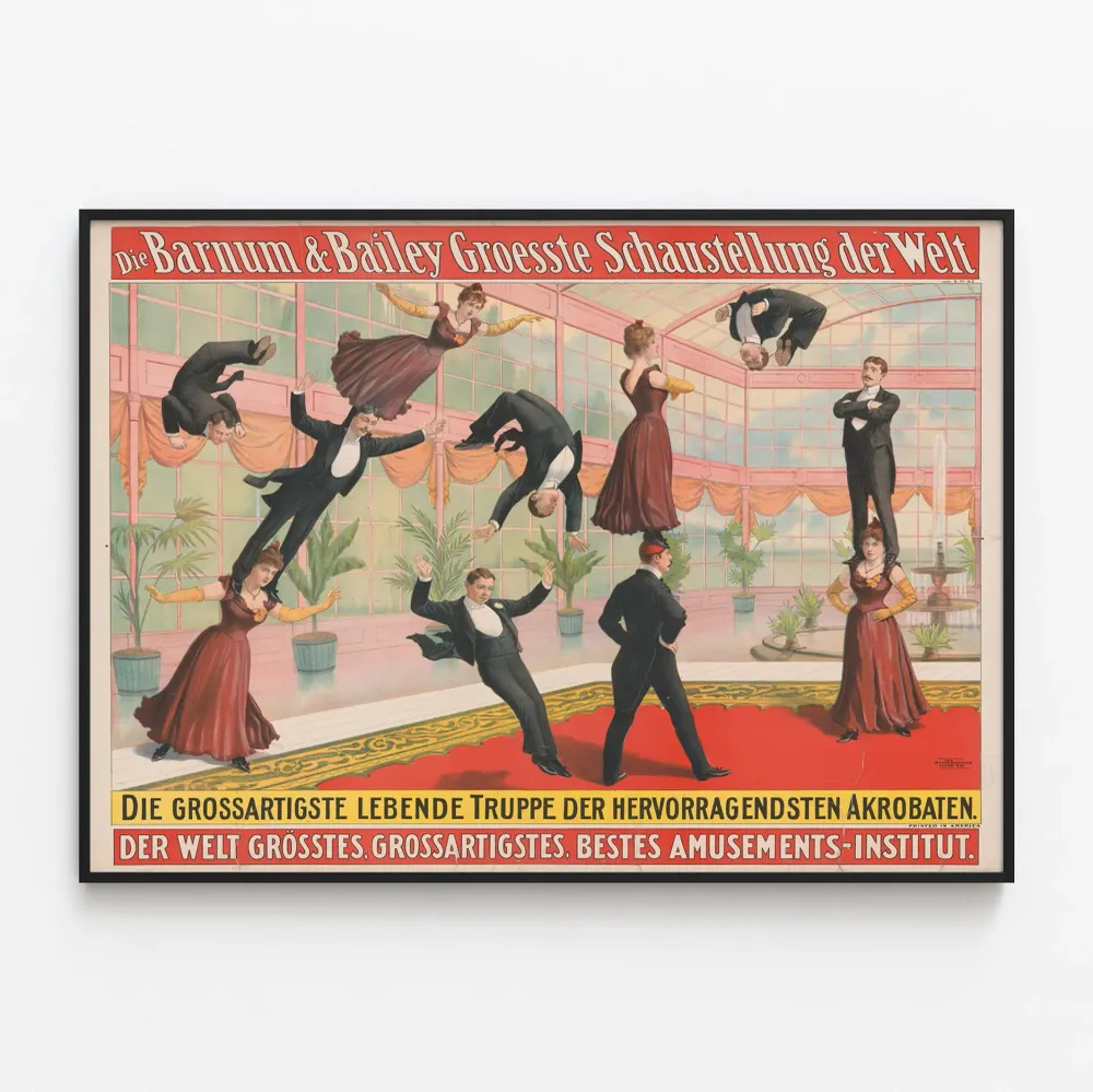 Affiche Vintage Barnum & Bailey Cirque Acrobates Artem Legrand