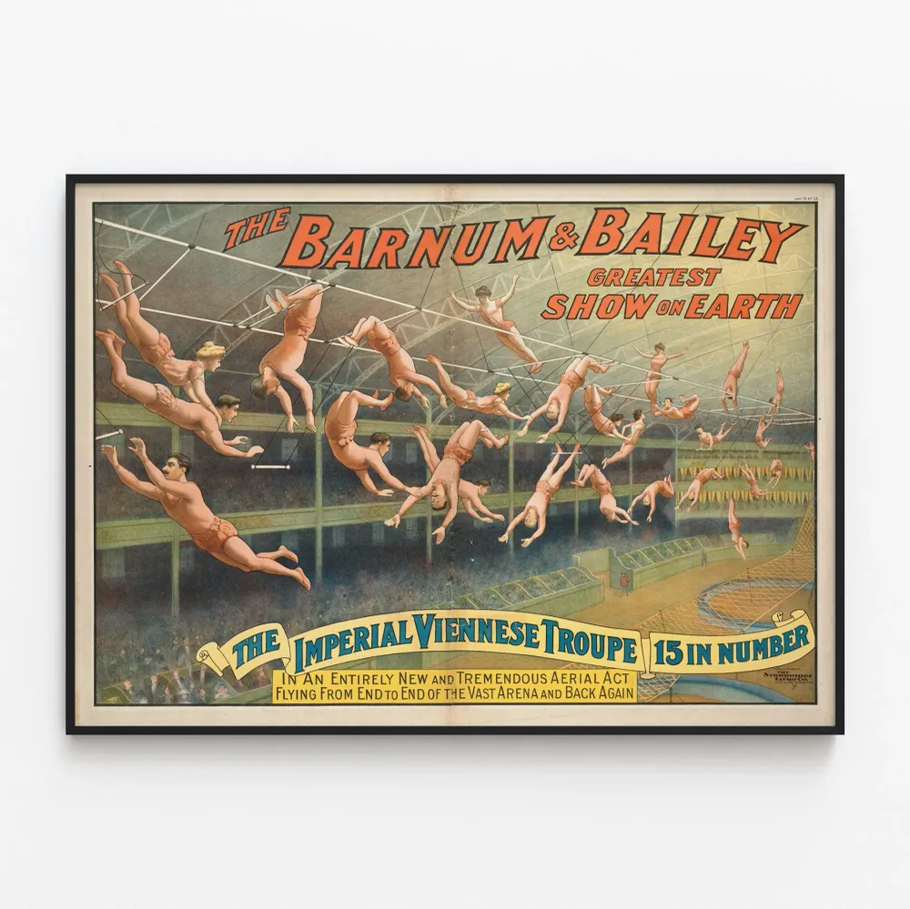 Affiche vintage Barnum & Bailey - Troupe Viennoise érienne Artem Legrand