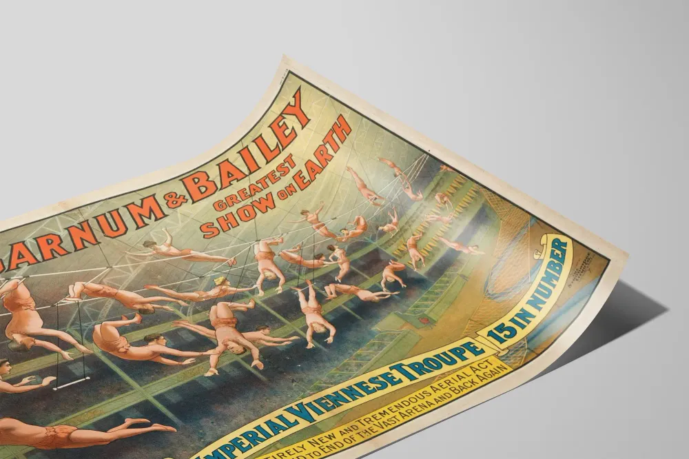 Affiche vintage Barnum & Bailey - Troupe Viennoise érienne Artem Legrand