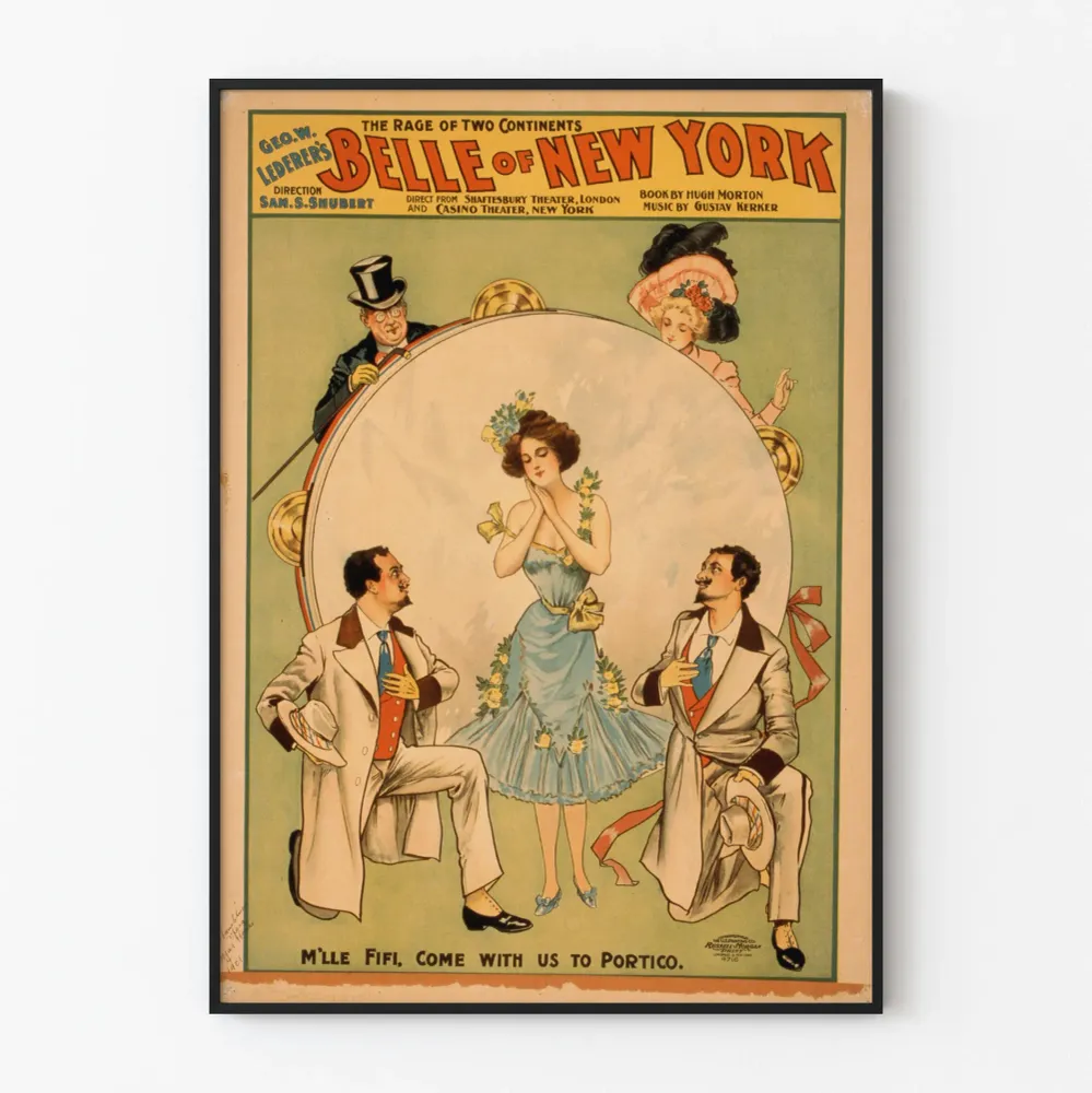 Affiche vintage Belle New York par Geo. W. Lederer Artem Legrand