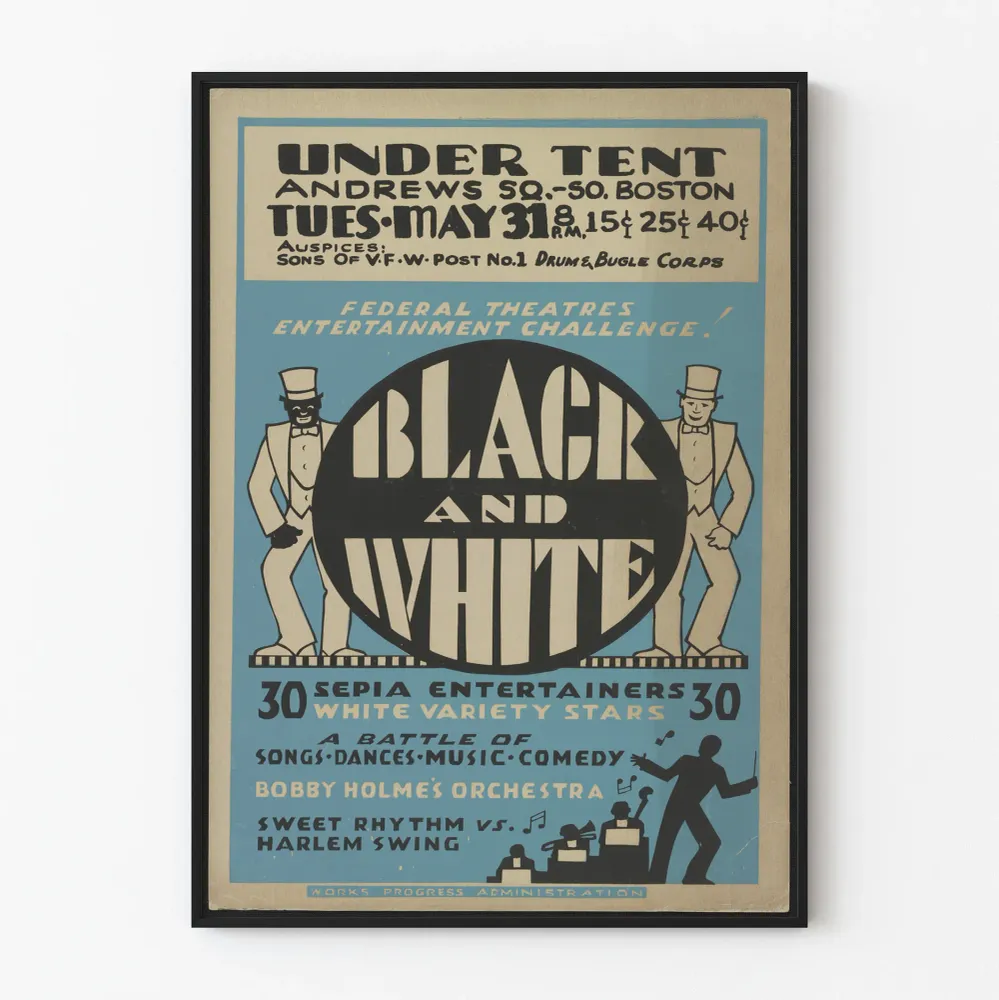 Affiche Vintage Black and White Spectacle Musical Années 30 Artem Legrand