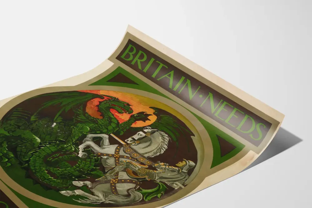 Affiche Vintage Britain Needs You at Once – Décoration Murale Historique Artem Legrand