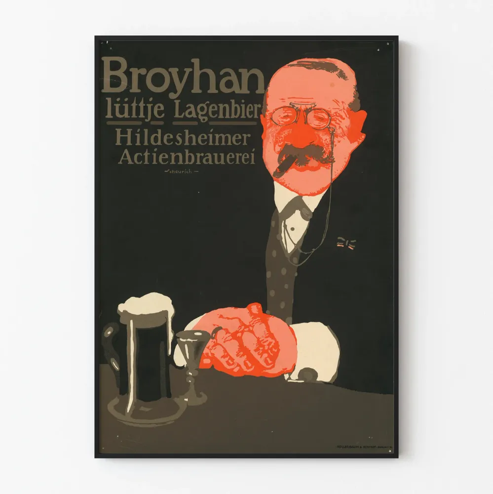 Affiche vintage Broyhan Lüttje Lagenbier Hildesheimer Aktienbrauerei Artem Legrand