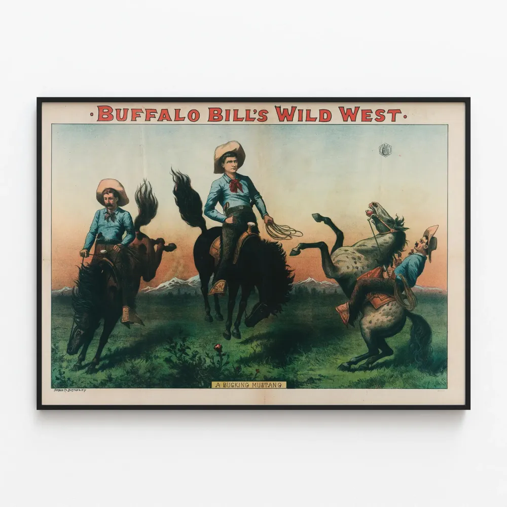 Affiche Vintage Buffalo Bill's Wild West - Mustang Sauvage Artem Legrand