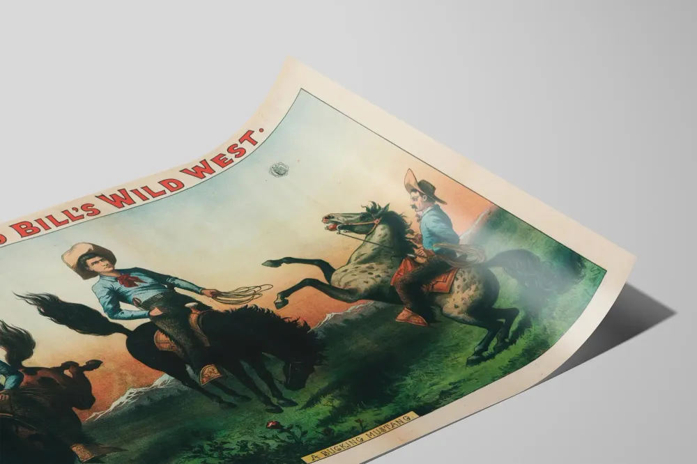 Affiche Vintage Buffalo Bill's Wild West - Mustang Sauvage Artem Legrand