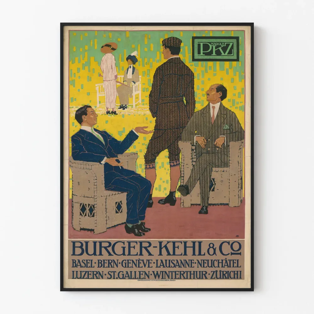 Affiche vintage Burger-Kehl & Co – Décoration murale rétro élégante Artem Legrand