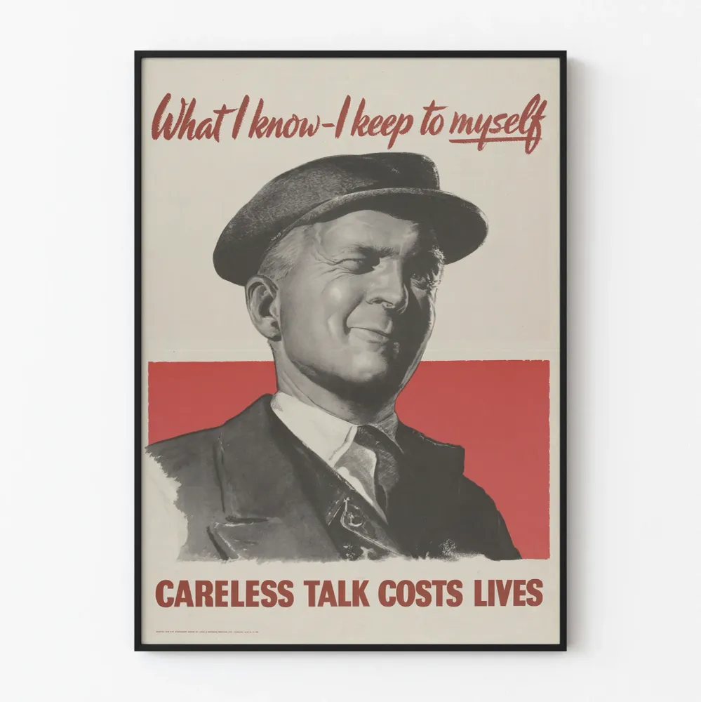 Affiche vintage « Careless Talk Costs Lives » - Décoration murale rétro Artem Legrand