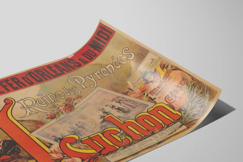 Affiche Vintage Chemins de Fer d’Orléans & du Midi – La Reine des Pyrénées Luchon Artem Legrand