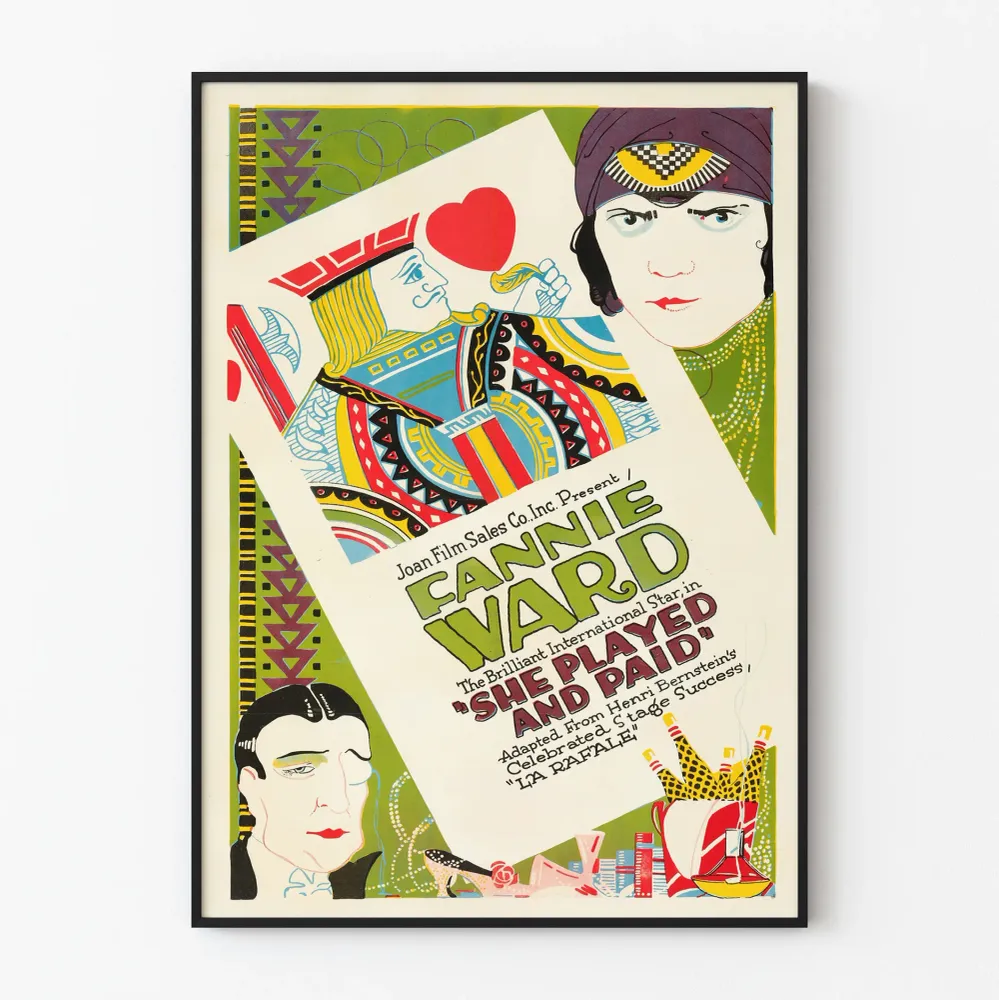 Affiche Vintage Cinéma She Played and Paid Fannie Ward Artem Legrand