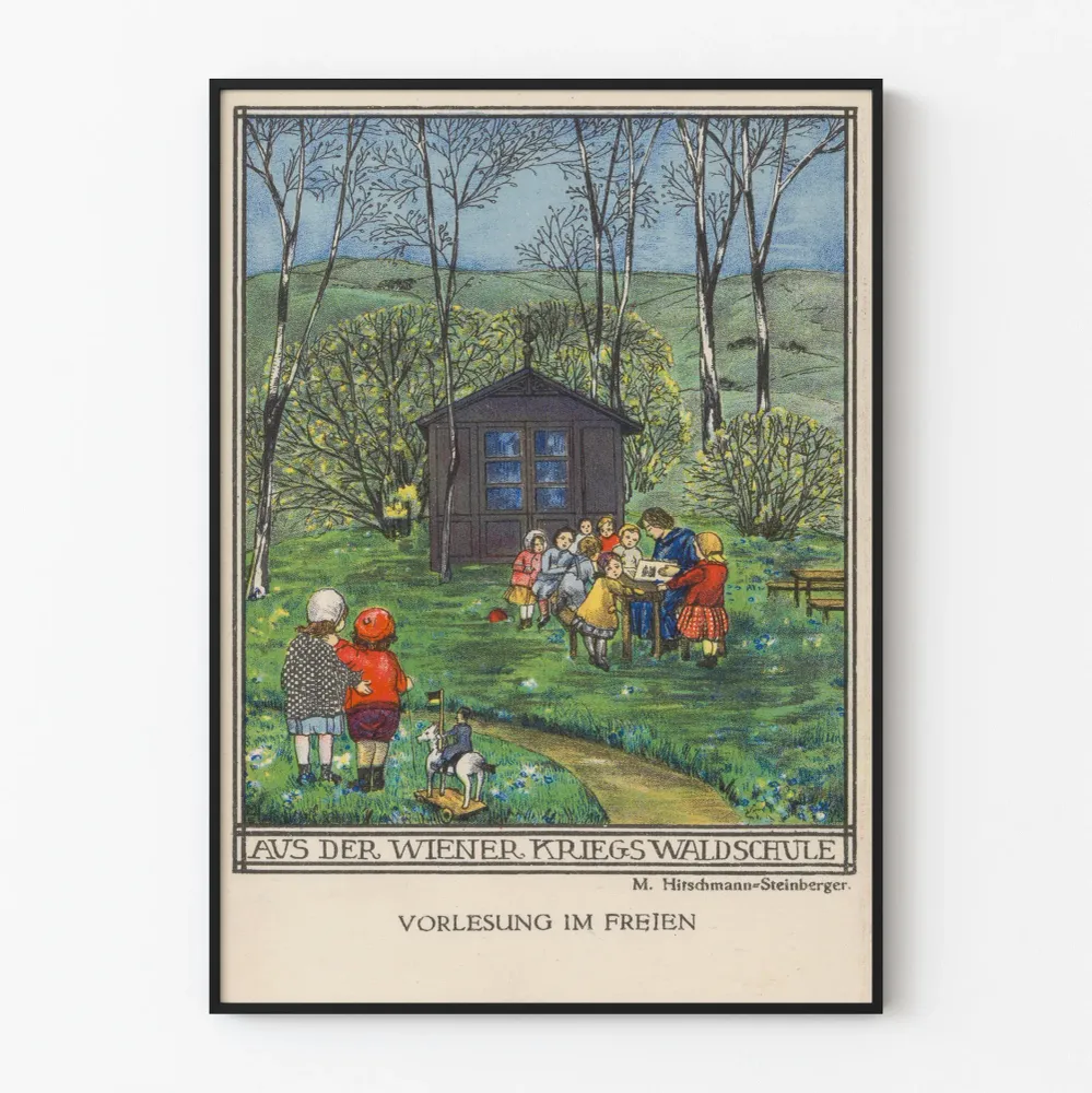 Affiche vintage école en plein air à Vienne Artem Legrand
