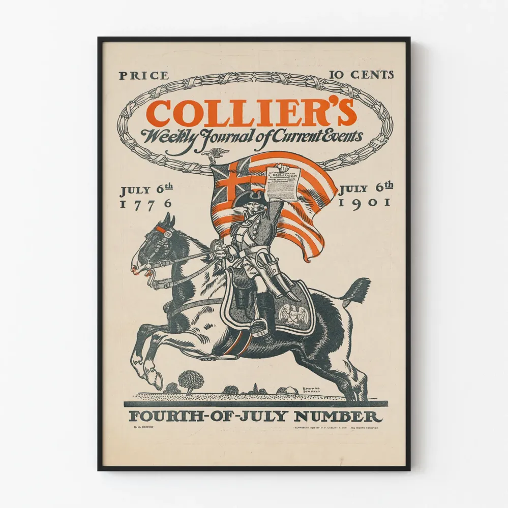 Affiche vintage Collier's Fourth July 1901 - Décoration murale historique Artem Legrand